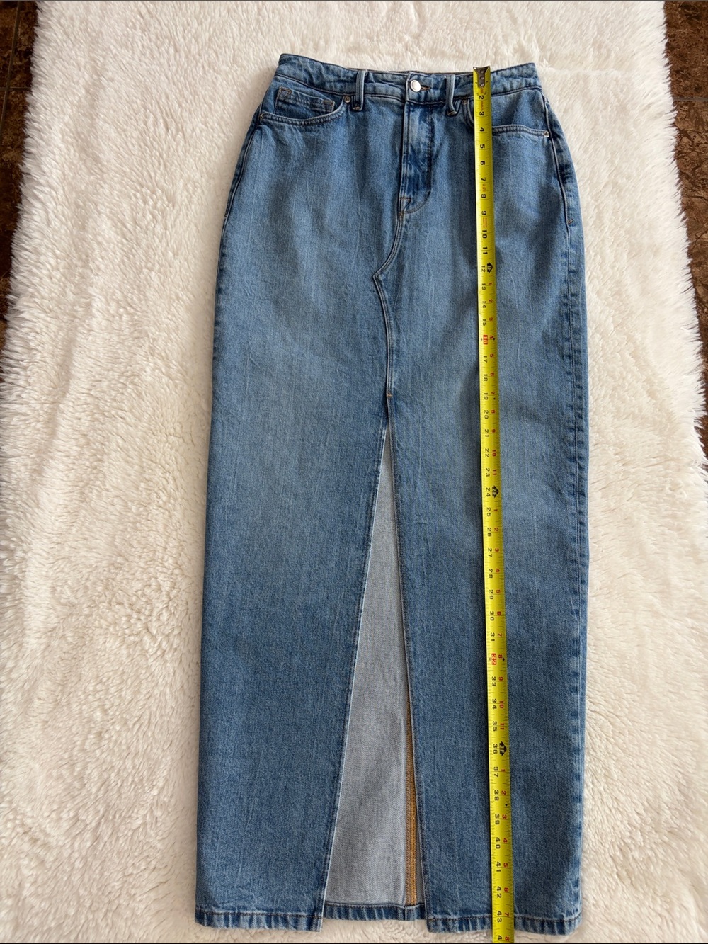 Good American ,Front Maxi,Size 8/29, High-Waist Blue Denim Pencil Skirt Jeans - Picture 10 of 17